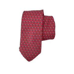 Sur Mesur Silk Tie Pink Floral Slim Woven Spring Summer Necktie 2.75 In Wide Tie